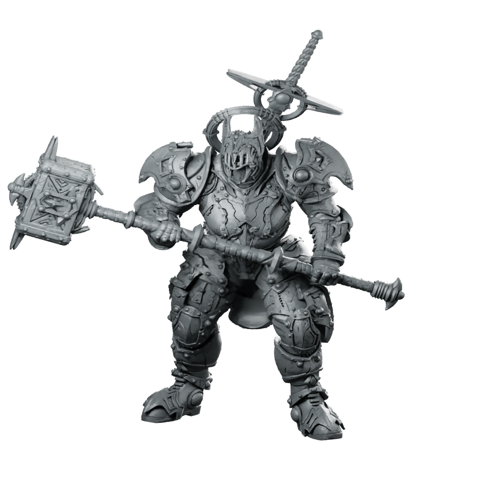 Sir Gawin 32Mm Miniature Chaos Knight Maul Miniature 360 Spin 01