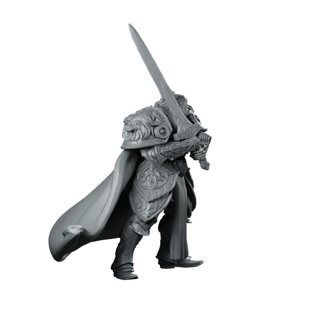 Sir Lancelot Lion Helmet 32Mm Lion Paladin Miniature 360 Spin 03