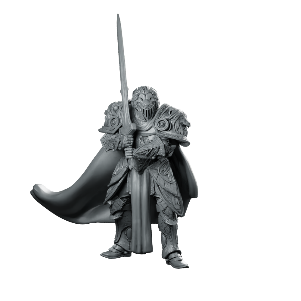Sir Lancelot Lion Helmet 32Mm Lion Paladin Miniature 360 Spin 01
