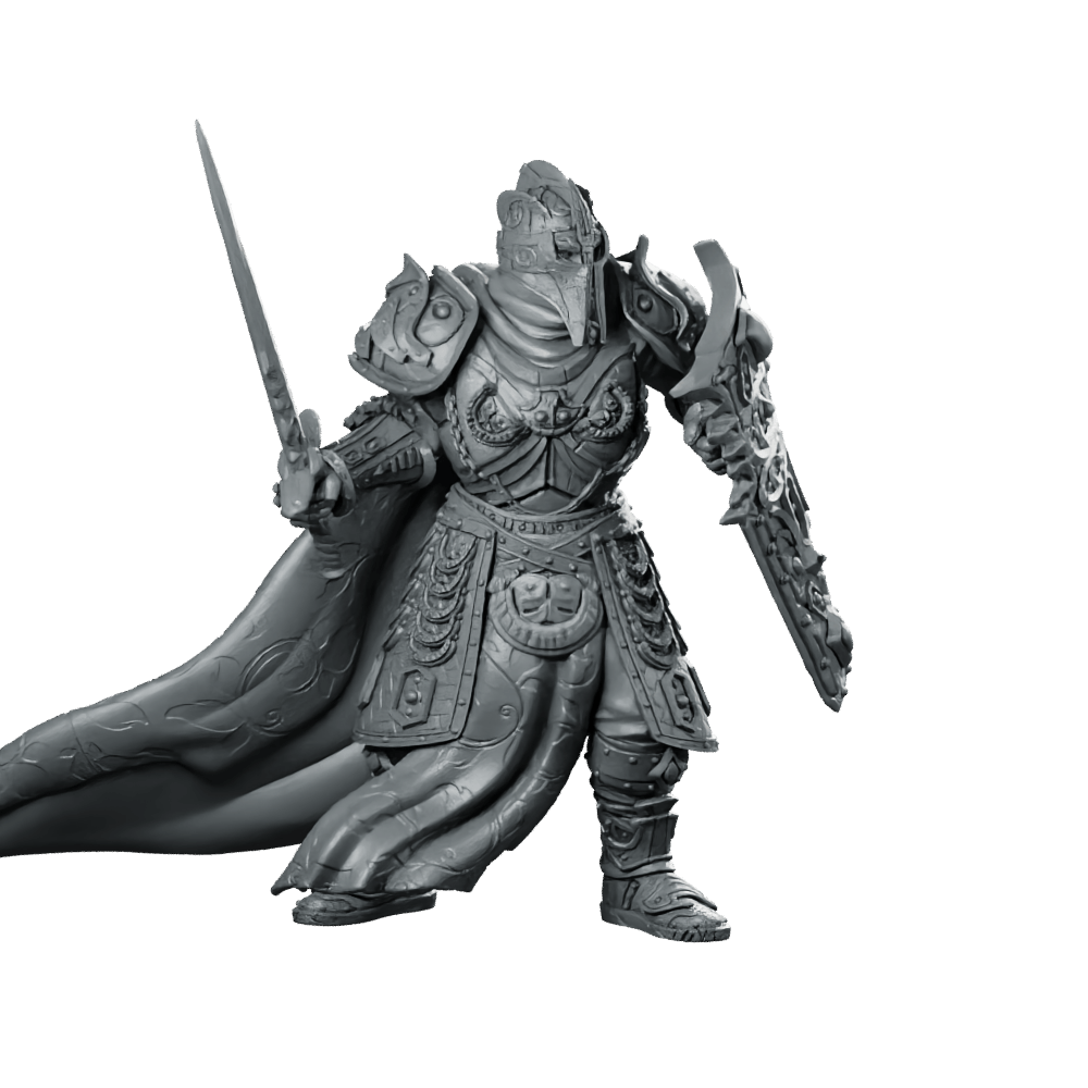 Sir Percival Miniature Armoured Knight Sword Shield - Haito - We Print Miniatures