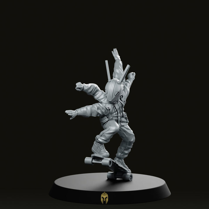 Skate Kid Cyberpunk Miniature Futuristic Skater Hero