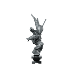 Skate Kid Cyberpunk Miniature Futuristic Skater Hero Miniature 360 Spin 01