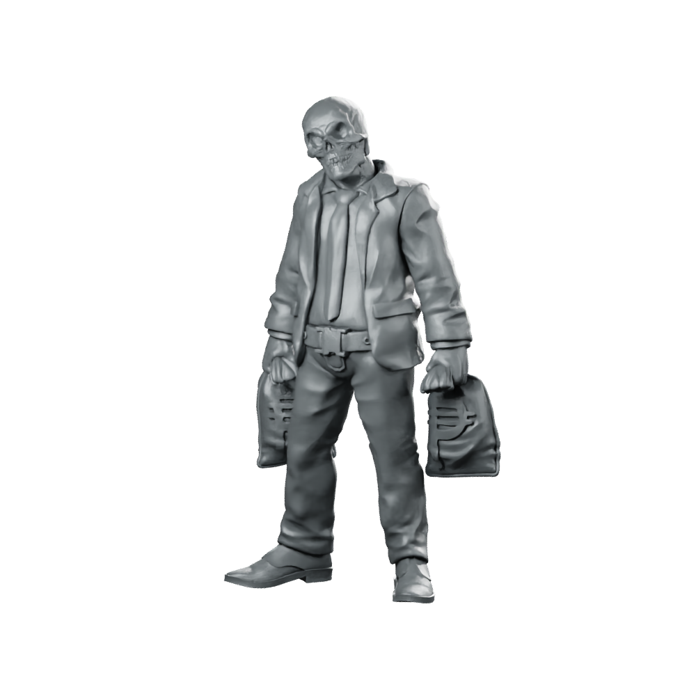 Skelerobber C SkeleGang Miniature Undead Heist Robber Miniature 360 Spin 01