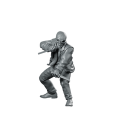 Skelesassin A SkeleGangMiniature miniature Undead Sci-Fi Assassin Dual-Blade Miniature 360 Spin 01