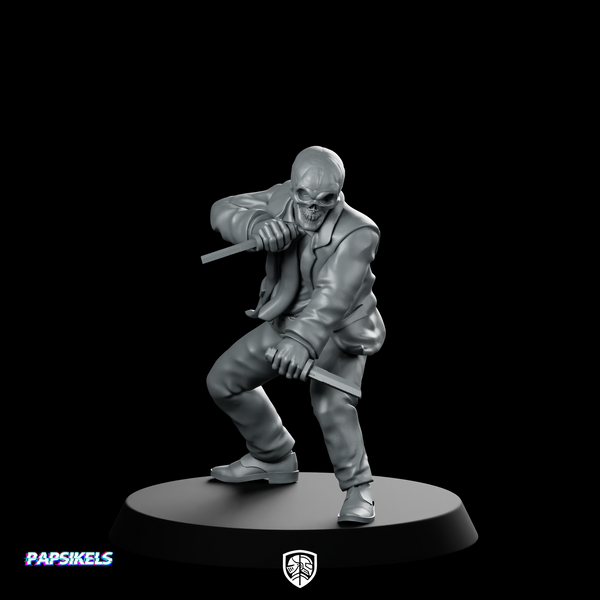 Skelesassin A SkeleGangMiniature miniature Undead Sci-Fi Assassin Dual-Blade