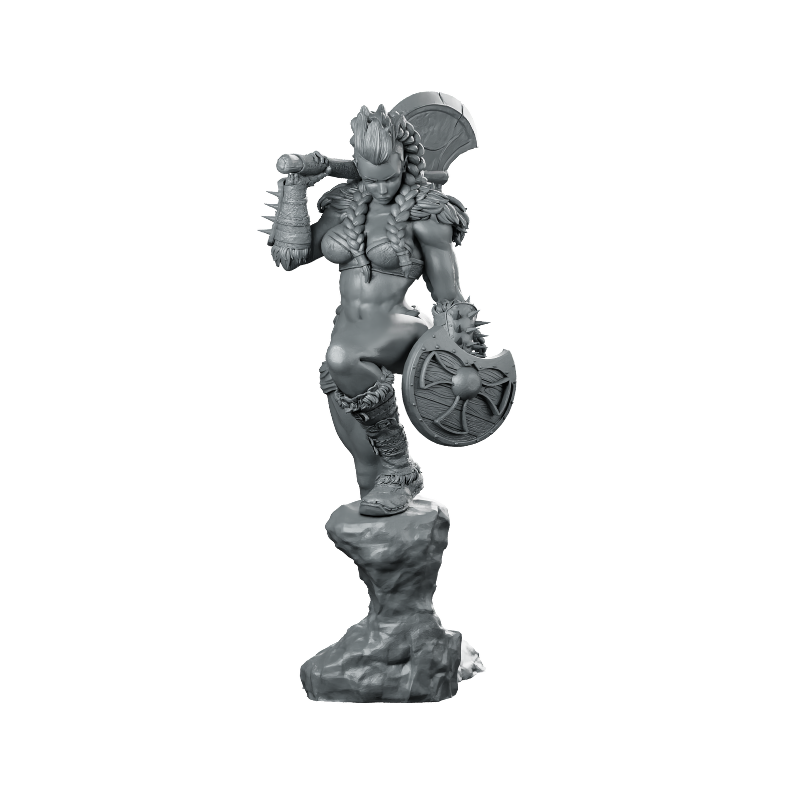 Skorra Bloodfist 32 Miniature Female Barbarian Warrior Miniature 360 Spin 01