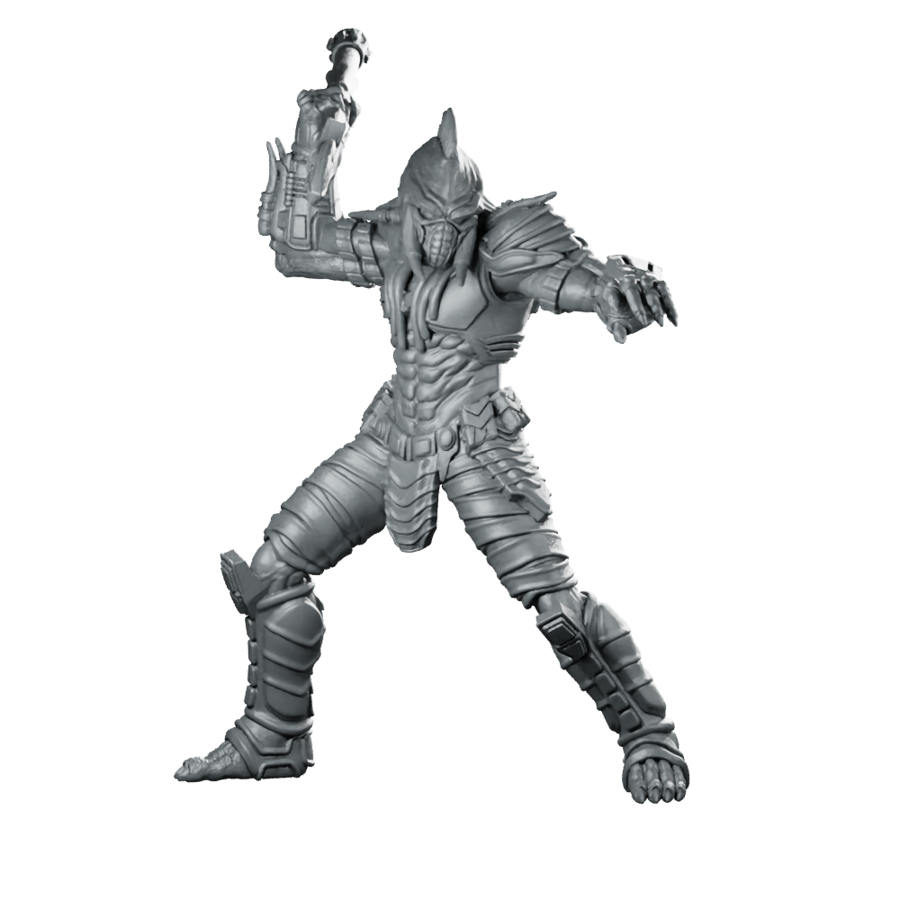 Berserker Skull Hunter 2 Miniature Alien Sci-Fi Warrior Miniature 360 Spin 01