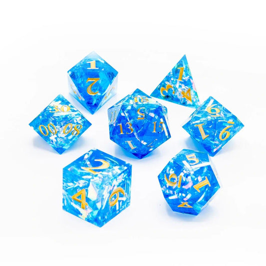 Skyward Spark | Sharp Edge Dice | 7 Piece Set - Tabletop Dominion - We Print Miniatures