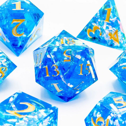 Skyward Spark | Sharp Edge Dice | 7 Piece Set - Tabletop Dominion - We Print Miniatures