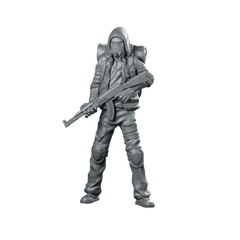 Slasherv2 Miniature Survivor Hooded Gas Mask Rifle Miniature 360 Spin 01