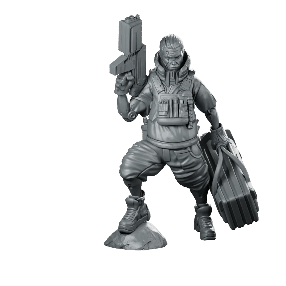Slipstream 02 Cyberpunk Miniature Ammo Carrier Operative Miniature 360 Spin 01