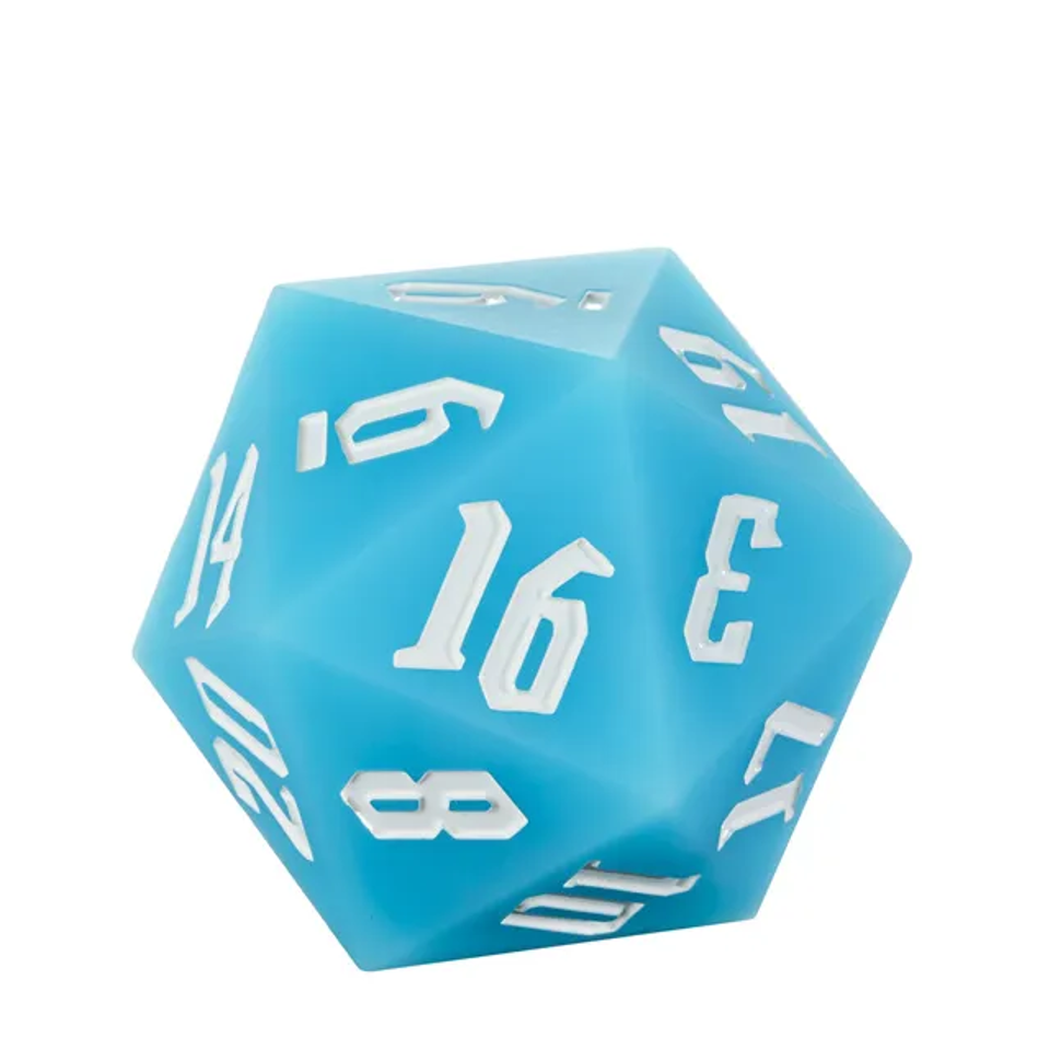 Jester's Bounce | 55 mm leuchtendes D20-Silikon | Blau