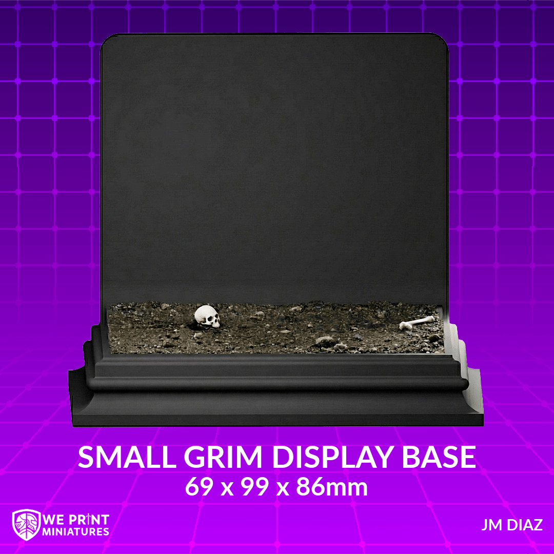 Small A Tale of GrimDark Display Stand for Miniatures - JMdiez - We Print Miniatures