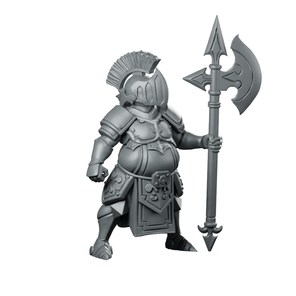 Smithy Squire Miniature Armored Axe-Wielding Human Hero Miniature 360 Spin 01