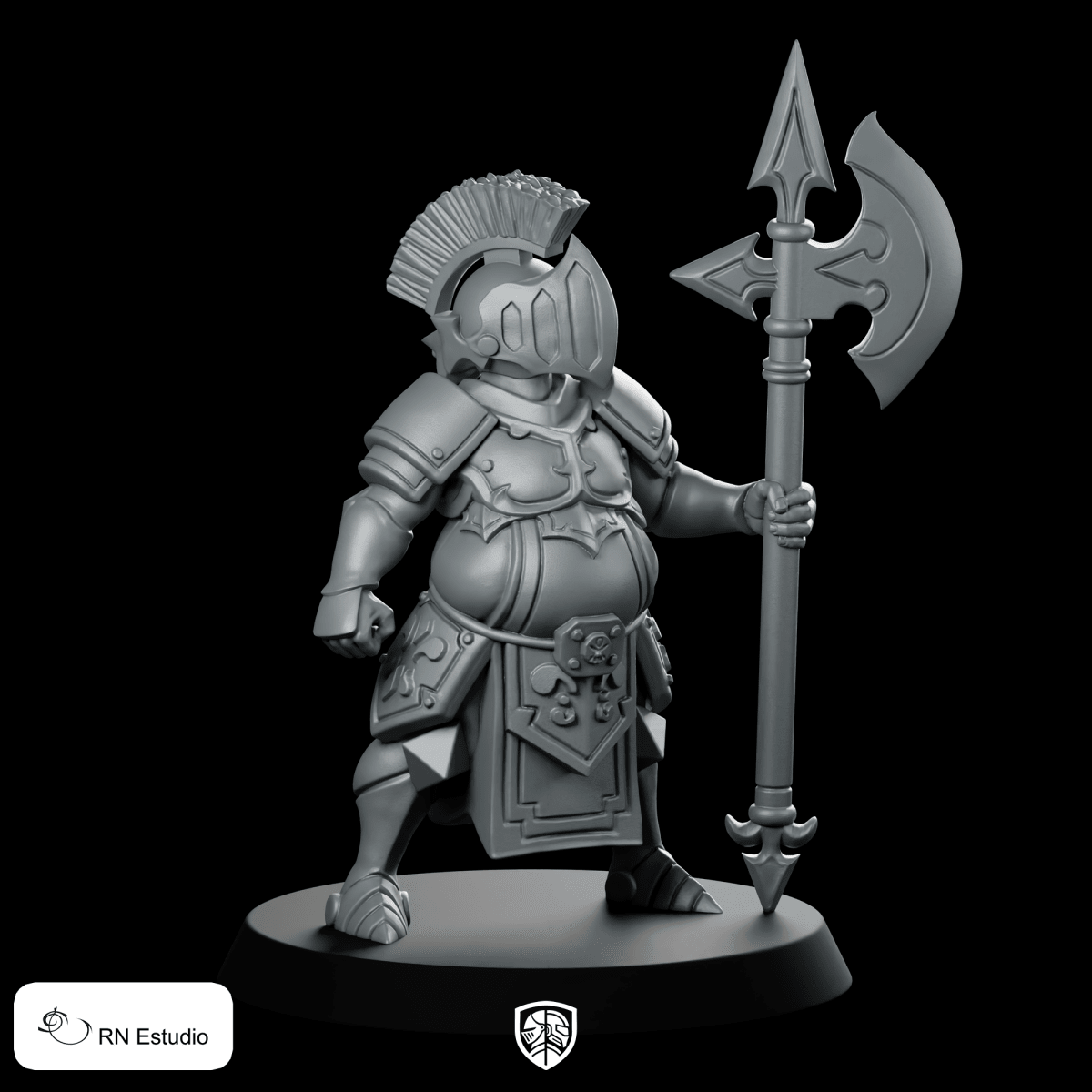 Smithy Squire Miniature Armored Axe - Wielding Human Hero - RN Estudio - We Print Miniatures
