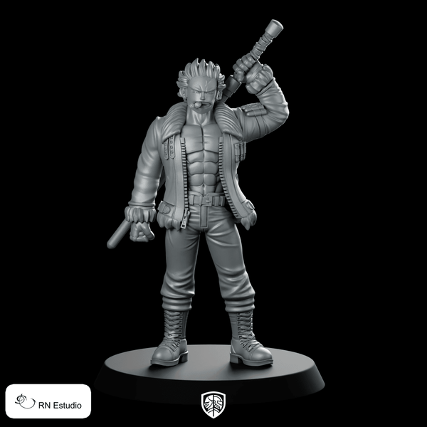 Smoker One Piece Miniature Cigar - Wielding Sci - Fi Hero - RN Estudio - We Print Miniatures