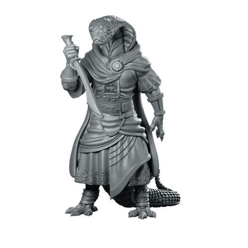 Snakerius Miniature Snakefolk Assassin Hooded Dagger Character - RN Estudio - We Print Miniatures