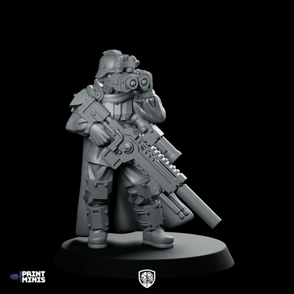 Sniper Pose 2 Miniature Sci - Fi Cyborg Marksman - PrintMinis - We Print Miniatures