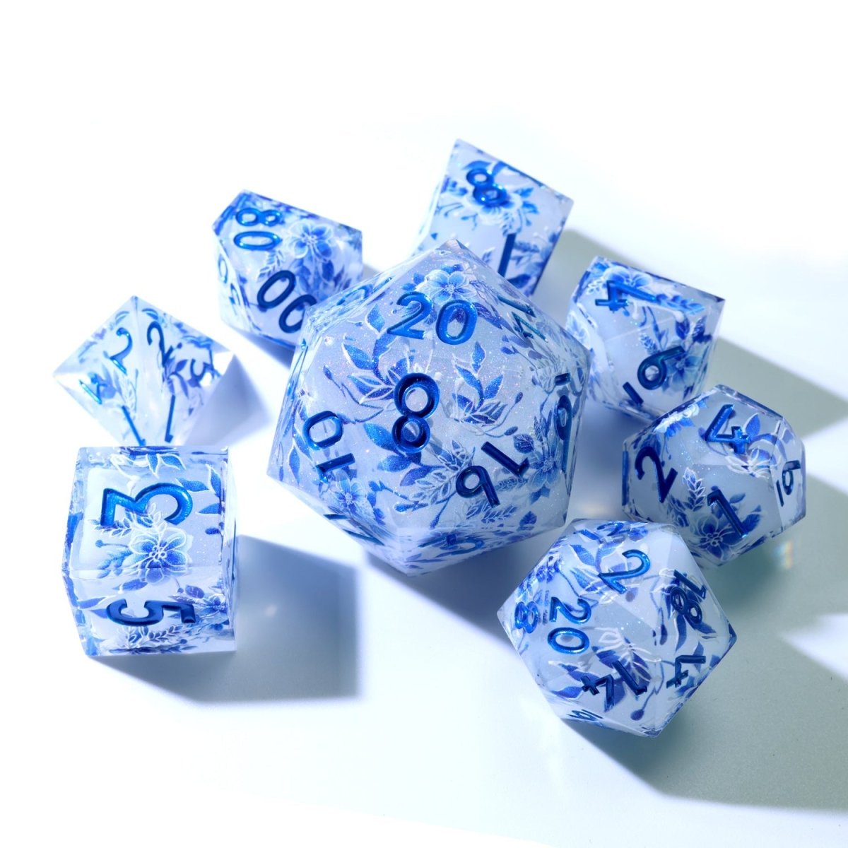 Snowflower | 33mm D20 | Oversized Art Core Dice - Tabletop Dominion - We Print Miniatures