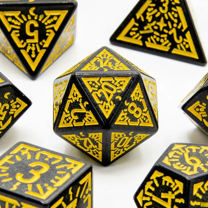 Solar Ray | Acrylic Dice | 7 Piece Set - Tabletop Dominion - We Print Miniatures
