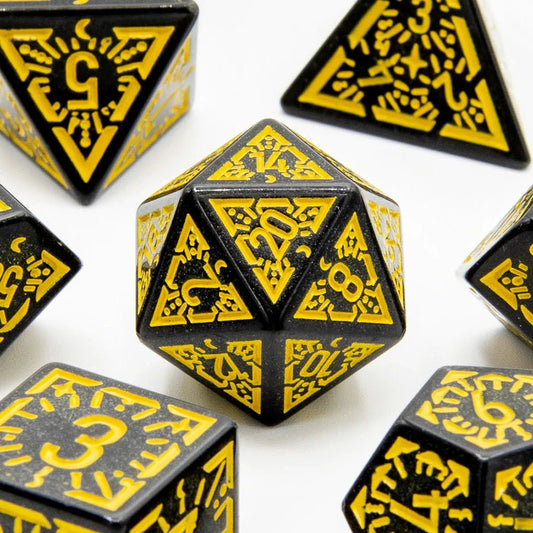 Solar Ray | Acrylic Dice | 7 Piece Set - Tabletop Dominion - We Print Miniatures