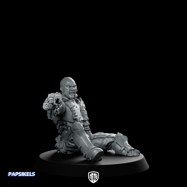 Soldier Wounded in Action Miniature Sci-Fi Resin
