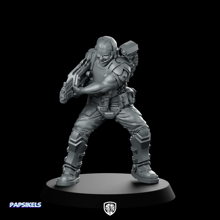 Soldado Yoshua Wojnarwsky Miniatura de ciencia ficción Héroe guerrero armado