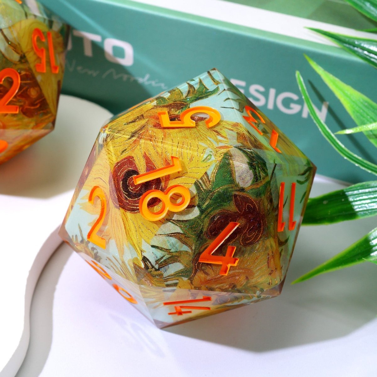 Solflowers Grace | 50mm D20 | Oversized Art Core Dice - Tabletop Dominion - We Print Miniatures