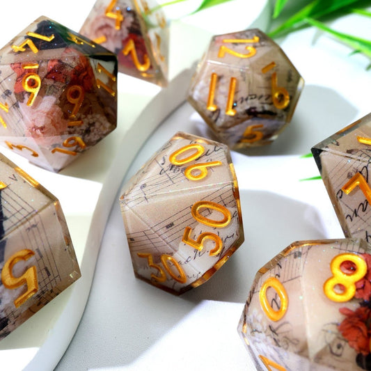 Sonnet of Thorns | Art Core Dice| 7 Piece Set - Tabletop Dominion - We Print Miniatures