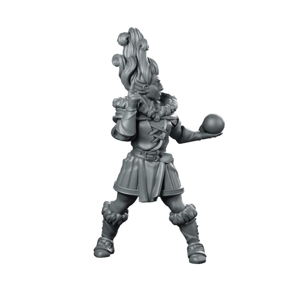 Soothsayer Fantasy Miniature Crystal Ball Mystic Wizard Miniature 360 Spin 01