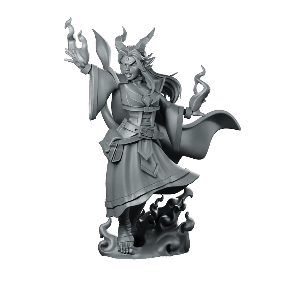 Sorcerer Master Miniature Horned Spellcaster Mage Wizard - CastNPlay - We Print Miniatures