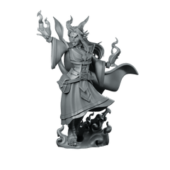 Sorcerer Master Miniature Horned Spellcaster Mage Wizard - CastNPlay - We Print Miniatures