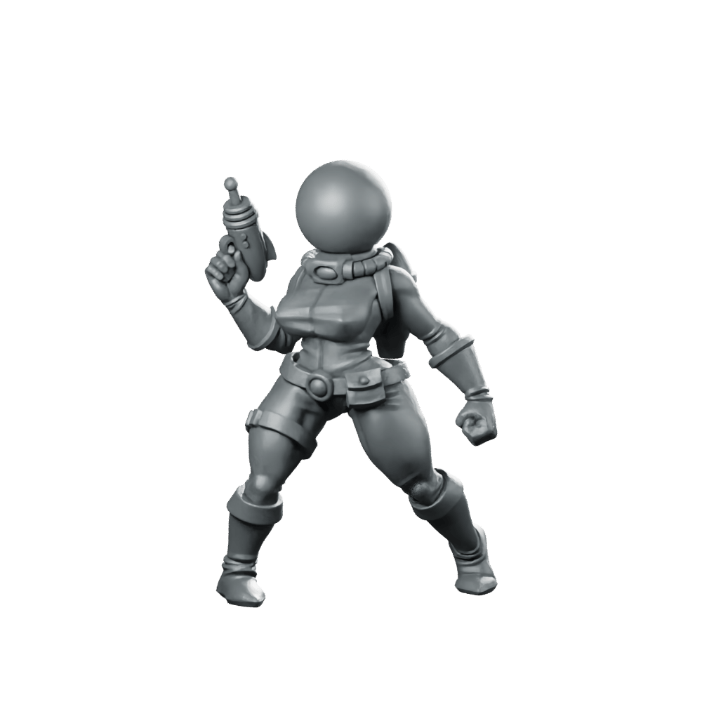 Space Bae Miniature Sci - Fi Astronaut Blaster Heroine - Vae Victis - We Print Miniatures