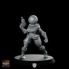 Space Bae Miniature Sci - Fi Astronaut Blaster Heroine - Vae Victis - We Print Miniatures