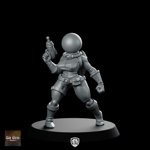 Space Bae Miniature Sci - Fi Astronaut Blaster Heroine - Vae Victis - We Print Miniatures