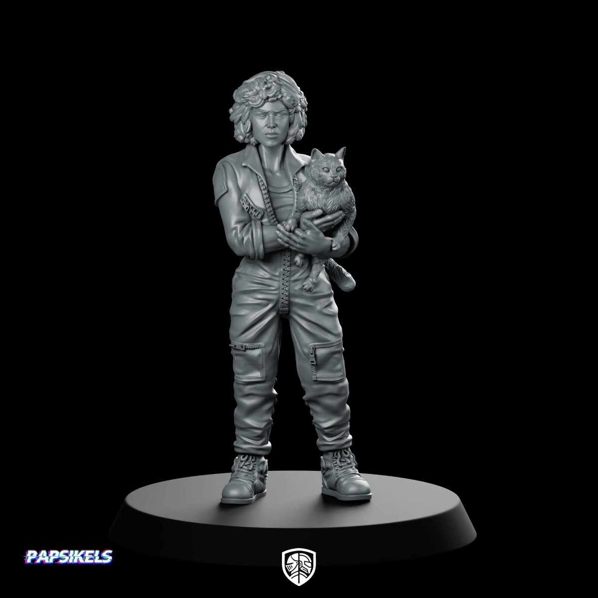 Space Crew Hyperiox Warrant Officer Miniature Cat - Papsikels Miniatures - We Print Miniatures