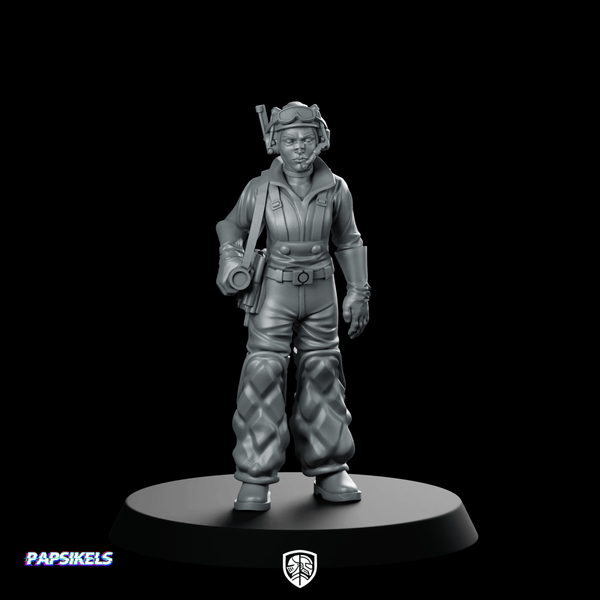 Space Crew Mechanic Miniature Sci - Fi Rookie Engineer - Papsikels Miniatures - We Print Miniatures