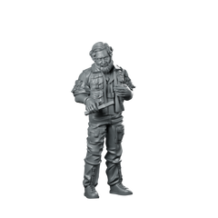 Space Crew Medical Officer Bearded Mercenary Operative Miniature 360 Spin 01