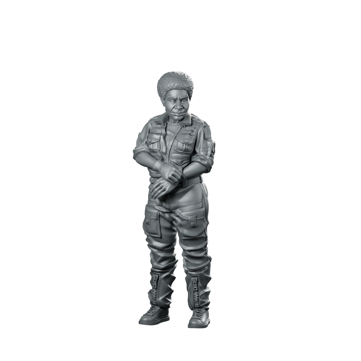 Space Crew Science Officer Female Soldier Civilian Miniature 360 Spin 01