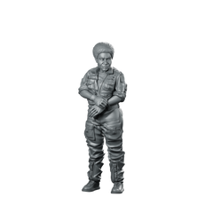 Space Crew Science Officer Female Soldier Civilian Miniature 360 Spin 01