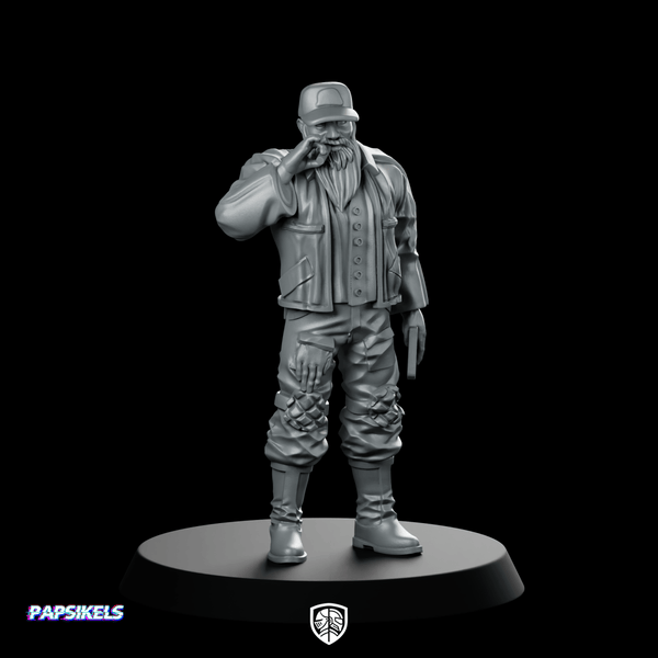 Space Crew Smoker Miniature Sci - Fi Crewman Character - Papsikels Miniatures - We Print Miniatures
