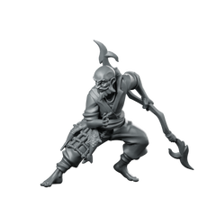 Spearfishing Noraki Miniature Dynamic Fisherman DnD Townsfolk Miniature 360 Spin 01