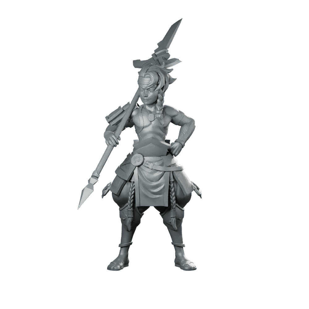 Wood Elf 2 Miniature Goblin Spearman Miniature 360 Spin 01