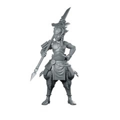 Wood Elf 2 Miniature Goblin Spearman Miniature 360 Spin 01