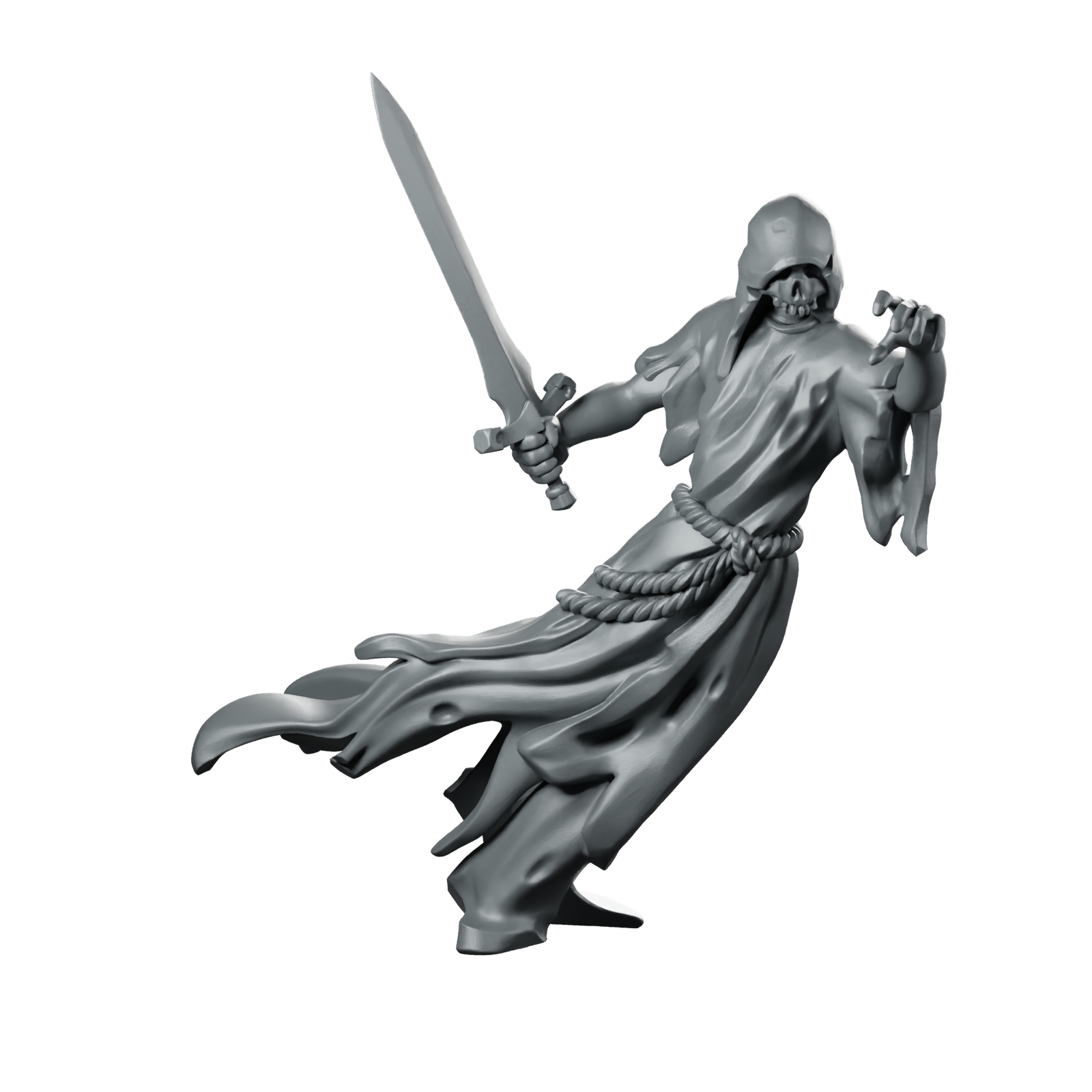 Specter 01 Miniature Hooded Skeleton Swordsman Miniature 360 Spin 01