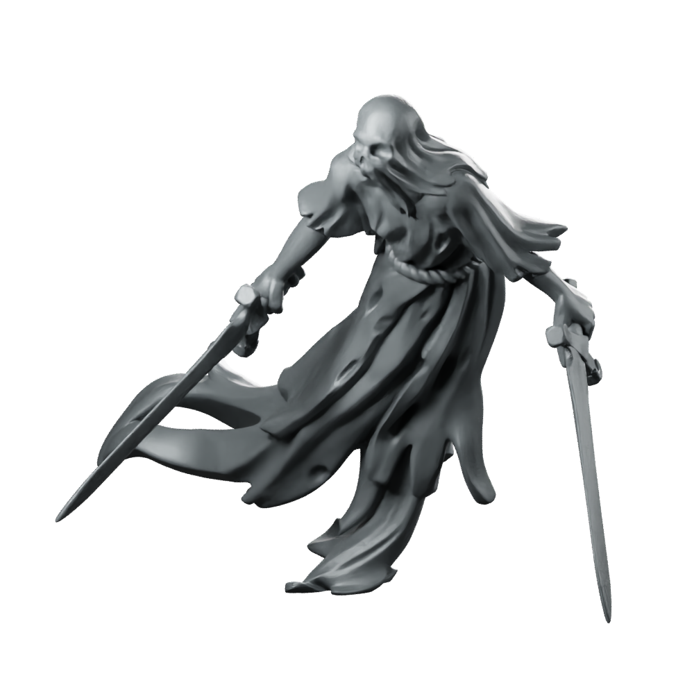 Specter 04 Miniature Wraith Assassin Dual Daggers Miniature 360 Spin 01