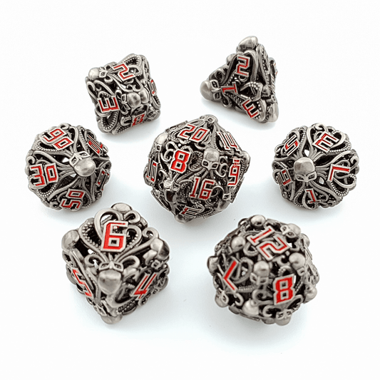 Spectral Depths | Hollow Metal Dice | 7 Piece Set - Tabletop Dominion - We Print Miniatures