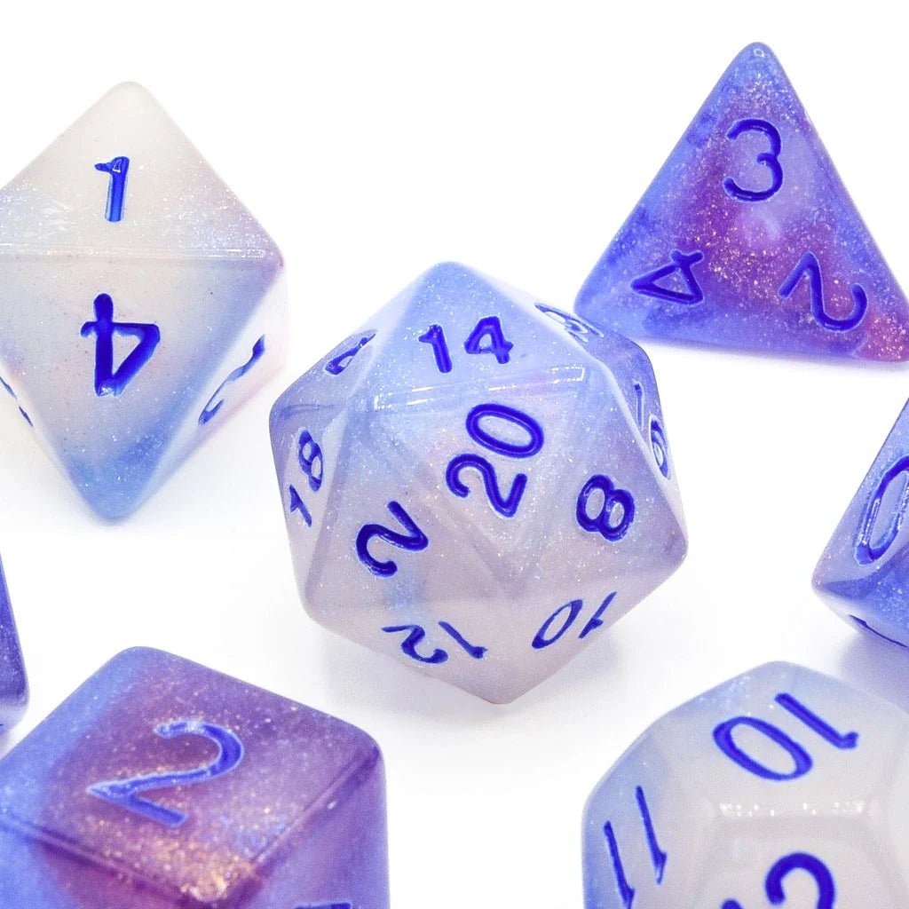 Spectral Light (Glow in the Dark) | Acrylic Dice | 7 Piece Set - Tabletop Dominion - We Print Miniatures