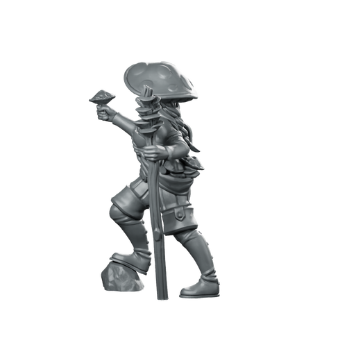 Spore Druid Fantasy Miniature Fungal Mushroom Staff Miniature 360 Spin 01