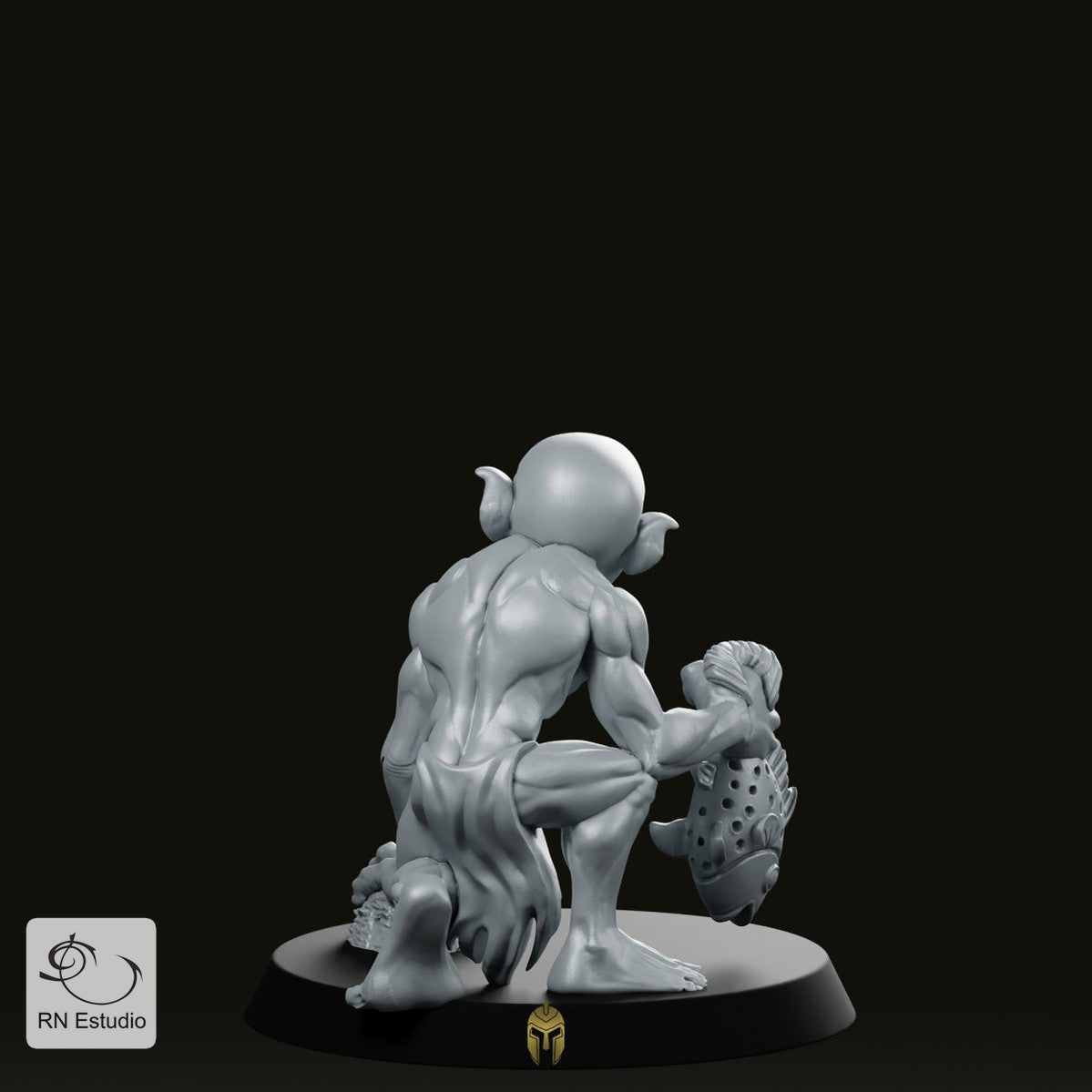 Squeez Dark Halfling Miniature - RN Estudio - We Print Miniatures